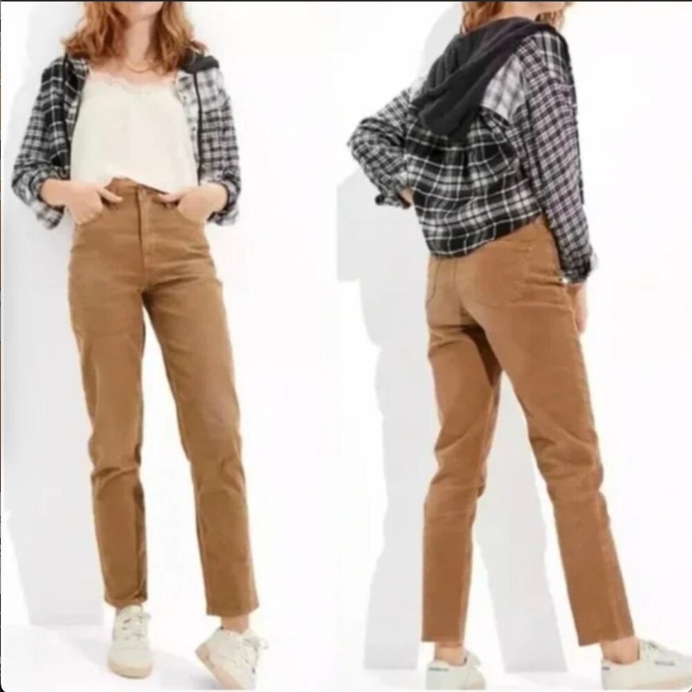 American eagle, corduroy, tan, stretch, jeans
